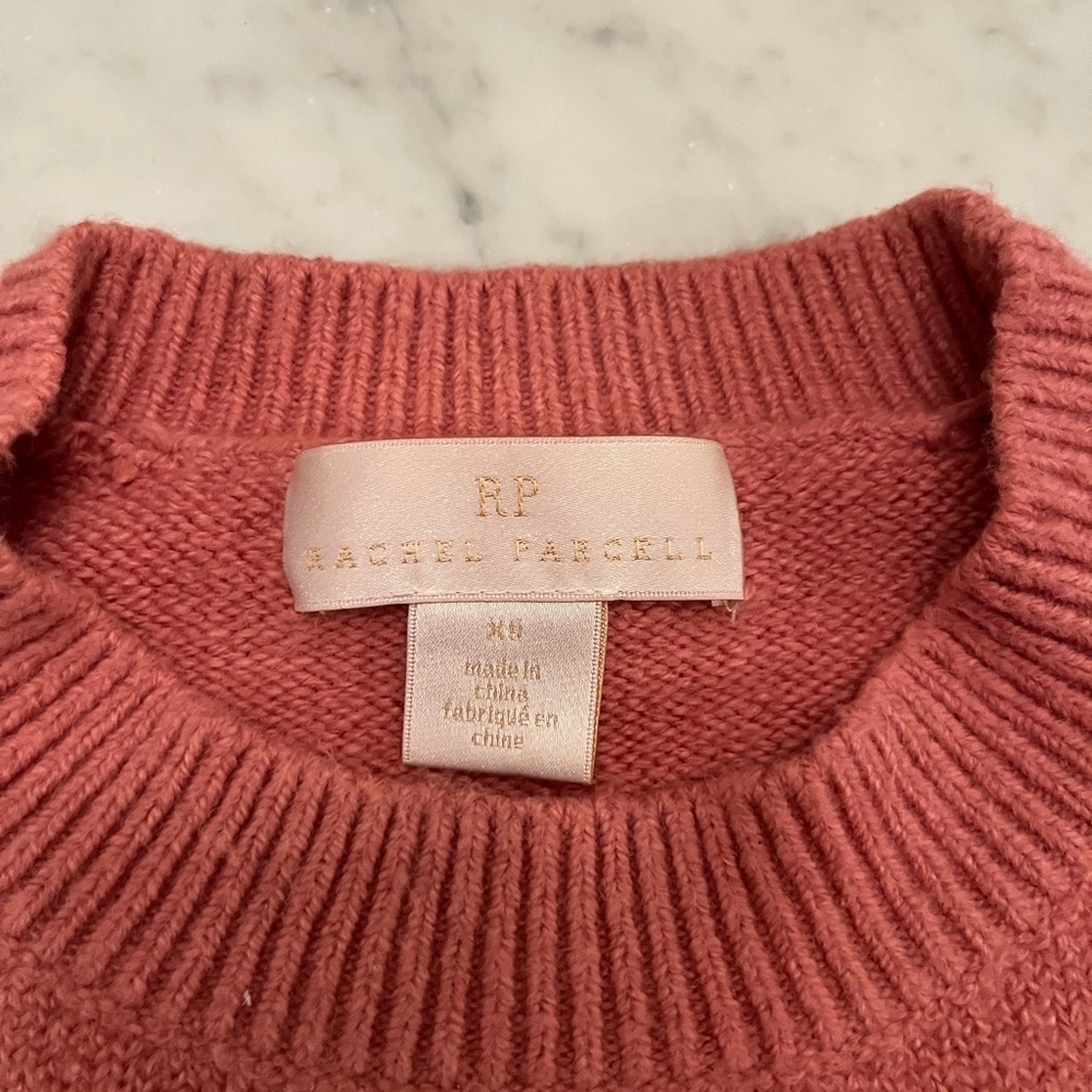Rachel Parcell Pink Pearl Puff Sleeve Crewneck Sweater - Picture 4 of 8